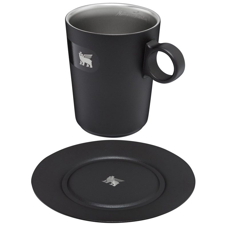 Stanley The Daybreak Café Latte Cup & Stillness Saucer Noir | 1698-RJMBX