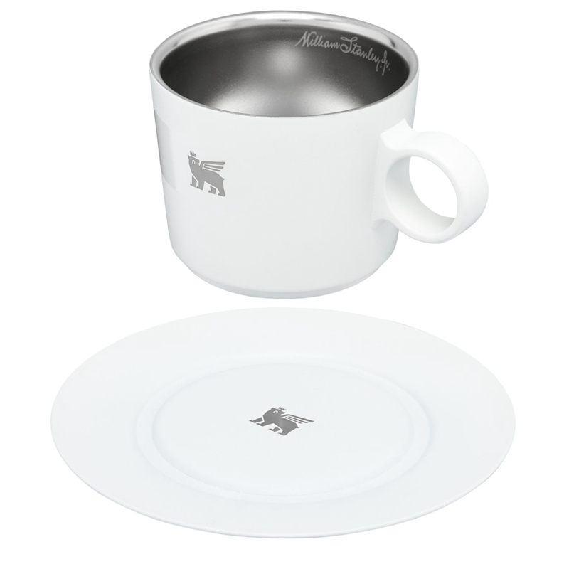 Stanley The Daybreak Cappuccino Cup & Stillness Saucer Grise | 2068-LCYIQ