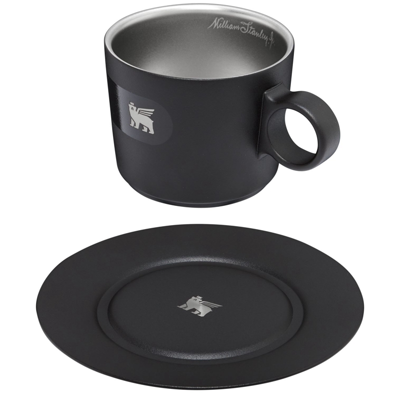 Stanley The Daybreak Cappuccino Cup & Stillness Saucer Noir | 9423-FGOVB